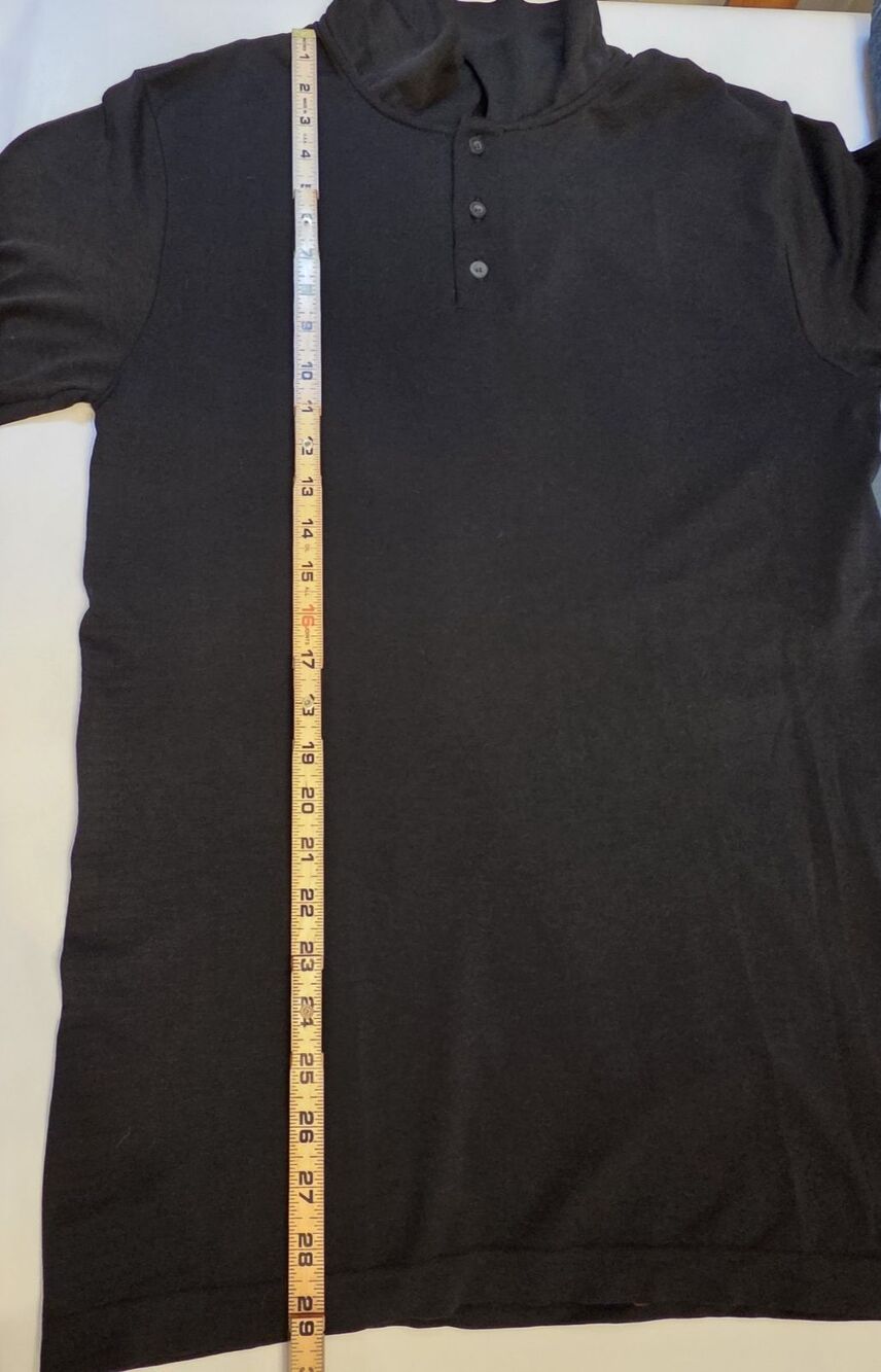 Rhone Polo Shirt Mens Medium Black Performance Stretch Short Sleeve Golf - Picture 8 of 8